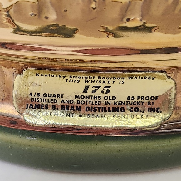 VTG 1967 Jim Beam Whiskey Decanter The Executive Series‎ Weeping Gold Green - Picture 2 of 11